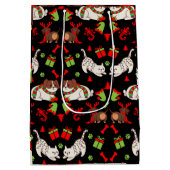 Schattige Pet Patterned kerstcadeau Medium Cadeauzakje (Achterkant)