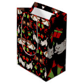 Schattige Pet Patterned kerstcadeau Medium Cadeauzakje (Achterkant Gekanteld)