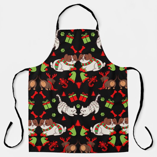 Schattige Pet Patterned kerstcadeau Schort (Voorkant)