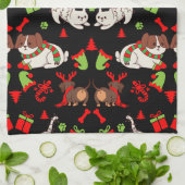 Schattige Pet Patterned kerstcadeau Theedoek (Gevouwen)