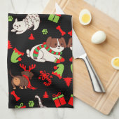 Schattige Pet Patterned kerstcadeau Theedoek (Quarter Fold)