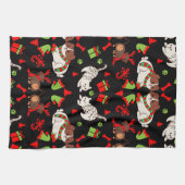 Schattige Pet Patterned kerstcadeau Theedoek (Horizontaal)