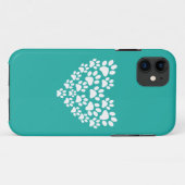 Schattige Pet Paw Print Hart Case-Mate iPhone Case (Achterkant (horizontaal))