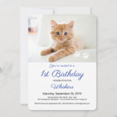 Schattige Pet Photo Paw Prints Verjaardagsfeest Kaart (Voorkant)