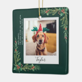 Schattige Pet Photo Script Funny Dog Christmas Keramisch Ornament (Links)