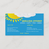 Schattige Pet Sitter Service Visitekaartje (Achterkant)