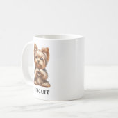Schattige Pet Yorkie Creëer een hart met poten Koffiemok (Voorkant links)