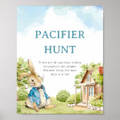 Schattige Peter De Konijn Baby shower Fopspeen Hun Poster (Voorkant)