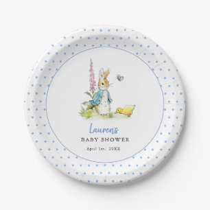 Schattige Peter Rabbit Baby Boy Showblauw Papieren Bordje