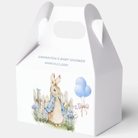Schattige Peter Rabbit Baby shower Boy Bedankdoosjes (Achterkant)