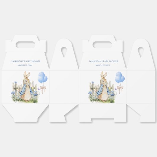 Schattige Peter Rabbit Baby shower Boy Bedankdoosjes (Ongevouwen)