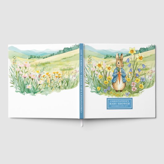 Schattige Peter Rabbit Baby shower gastenboek (Volledig)