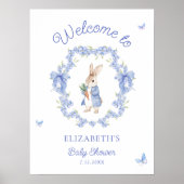 Schattige Peter Rabbit Baby shower Welkom Poster (Voorkant)