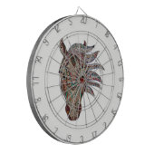 Schattige pfergekopf gemetalliseerde paardenkop dartbord (Voorkant Links)