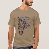 Schattige pfergekopf gemetalliseerde paardenkop t-shirt (Voorkant)