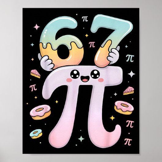 Schattige Pi-dag 67 Wiskunde Kleding Grappig Pi-nu Poster (Voorkant)