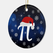 Schattige Pi-symbool met Santa Hat Keramisch Ornament (Links)