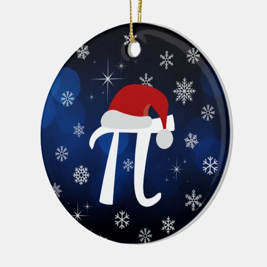 Schattige Pi-symbool met Santa Hat Keramisch Ornament (Links)