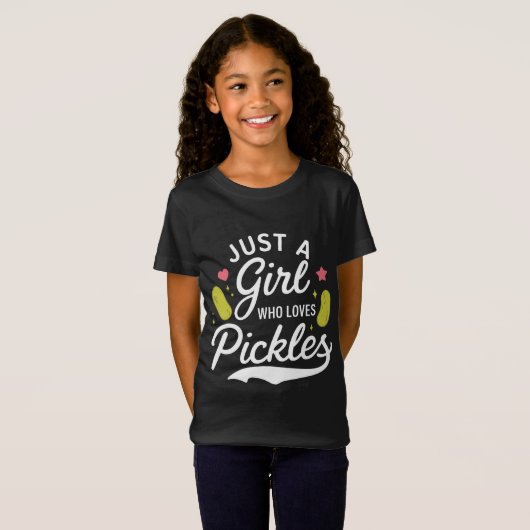 Schattige Pickle Lover Meisje's T-shirt (Voorkant volledig)