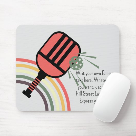 Schattige Pickleball classic 80s striped tekst toe Muismat (Met muis)