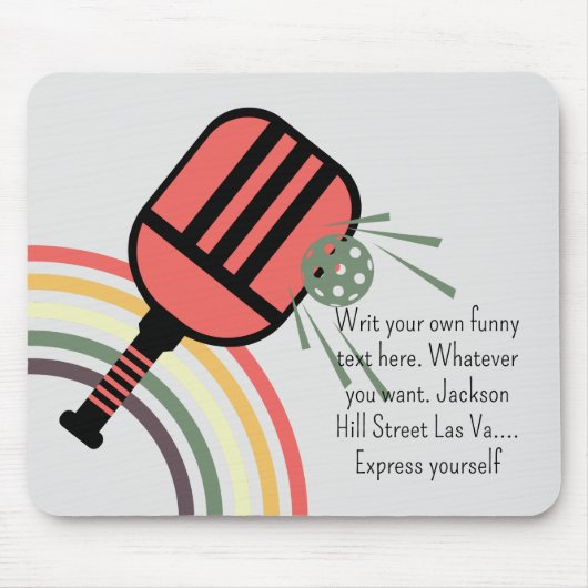 Schattige Pickleball classic 80s striped tekst toe Muismat (Voorkant)