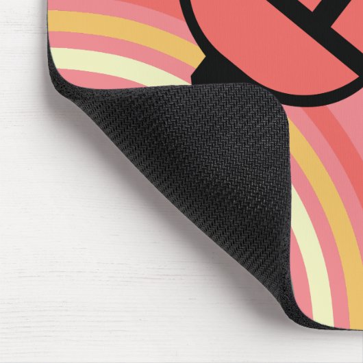 Schattige Pickleball classic retro gestreepte roze Muismat (Hoek)