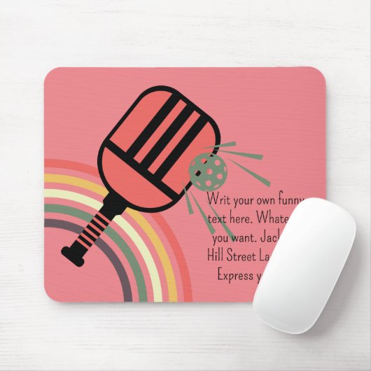 Schattige Pickleball classic retro gestreepte roze Muismat (Met muis)