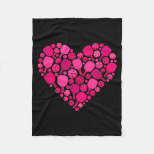 Schattige pickleball hart valentijnsdag pickleball fleece deken