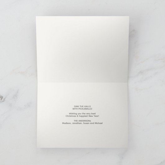 Schattige Pickleball Santa Blue Christmas Foto Feestdagen Kaart (Binnen)