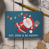 Schattige Pickleball Santa Blue Christmas Foto Feestdagen Kaart