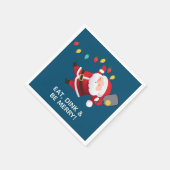 Schattige Pickleball Santa Blue Kerstfeest Servet (Hoek)