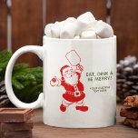 Schattige Pickleball Santa Christmas Koffiemok<br><div class="desc">Schattigee jolly kerstvakantie koffie mok met een Pickleball twist - swingende graphic Santa met een balletje en peddel,  klaar voor een challenge. Prettige feestdagen</div>