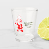 Schattige Pickleball Santa Christmas Shot Glas (Voorkant)