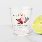 Schattige Pickleball Santa Christmas Shot Glas (Voorkant)