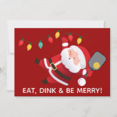 Schattige Pickleball Santa Red Christmas Feestdagenkaart (Voorkant)