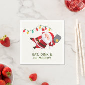 Schattige Pickleball Santa White Kerstfeest Servet (Insitu)