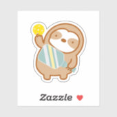 Schattige Pickleball Speler Luiaard Sticker (Vel)