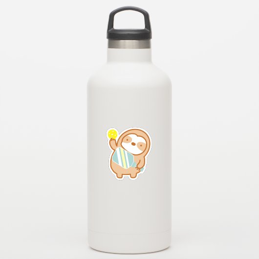 Schattige Pickleball Speler Luiaard Sticker (Waterfles)