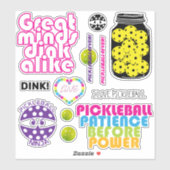 Schattige pickleball sticker sheet 007, groot (Vel)