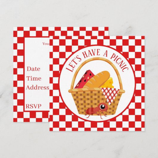schattige picknick kaart (Voorkant / Achterkant)