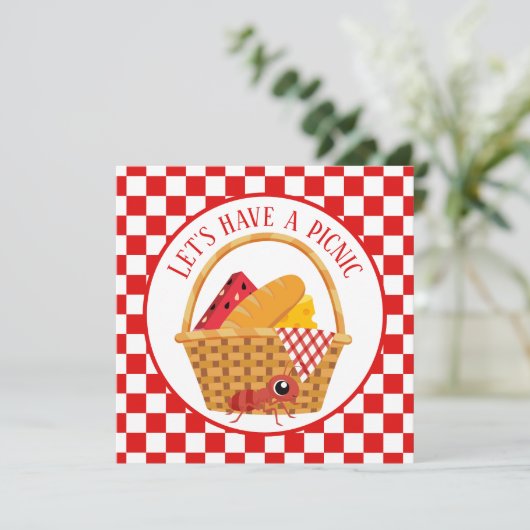 schattige picknick kaart (Staand voorkant)