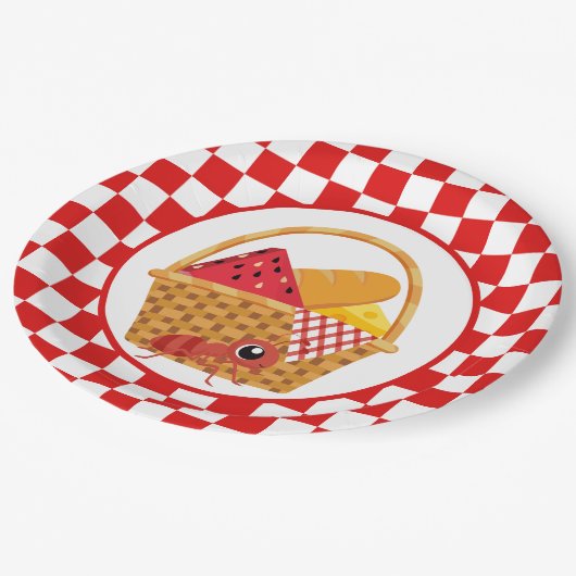 schattige picknick papieren bordje (Gekanteld)