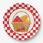 schattige picknick papieren bordje (Voorkant)