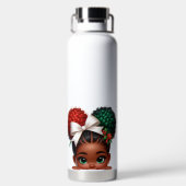 SCHATTIGE PIEPEND AFRIKAANS AMERIKAANS MEISJE WATERFLES (Achterkant)