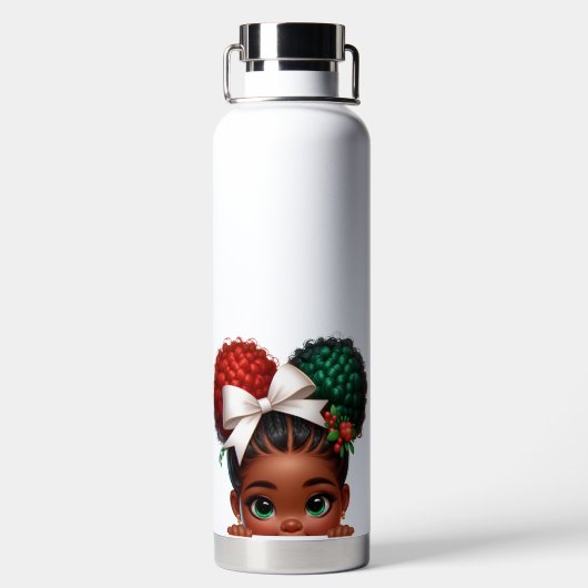 SCHATTIGE PIEPEND AFRIKAANS AMERIKAANS MEISJE WATERFLES (Achterkant)