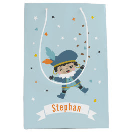 Schattige Pietje met naam en pepernoten Medium Cadeauzakje