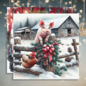 Schattige Pig and Chicken Christmas Boerderij gepe