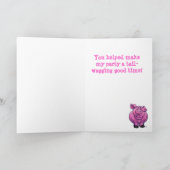 Schattige Pig Birthay Party Dank u Bedankkaart (Binnen)