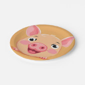 Schattige Pig Face Animal Boerderij Zoo Verjaardag Papieren Bordje (Gekanteld)