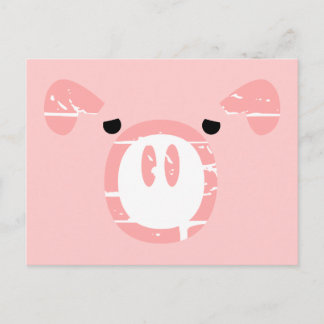 Schattige Pig Face illusie. Briefkaart